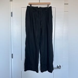 Grace Elements Black Linen Wide Leg Pants Size 10
